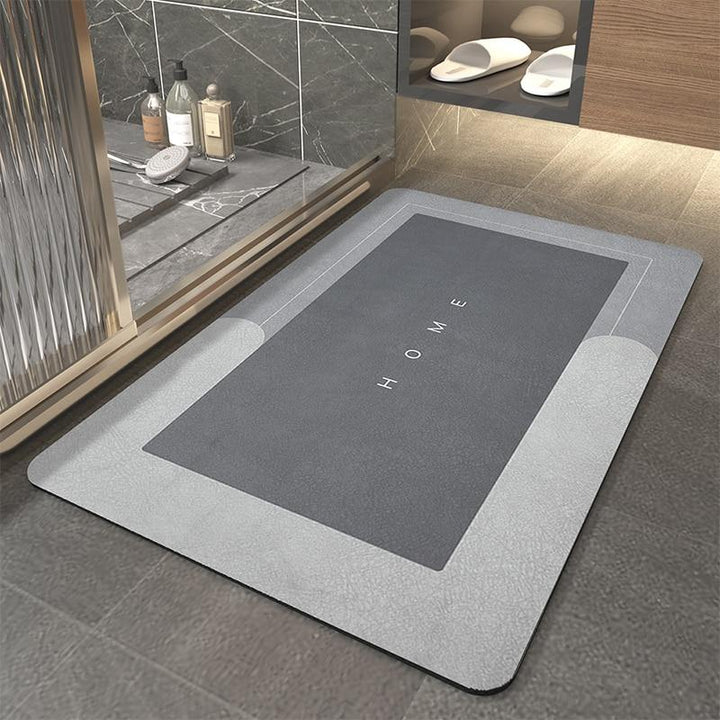 Rectangular quick-drying bath mat; absorbent, non-slip, easy clean floor mat for safety.