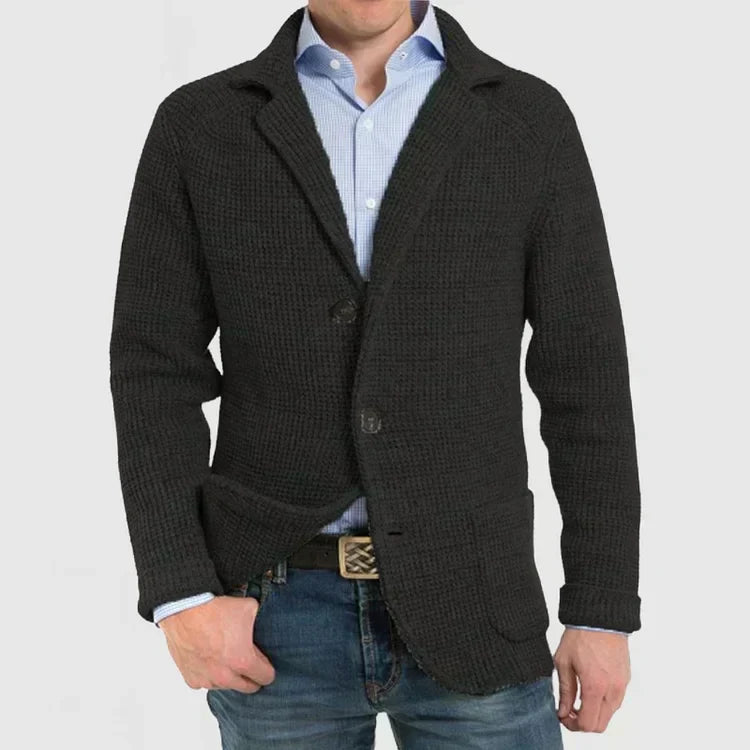 Comfortable men's versatile blazer, a two-button tailored jacket with an elegant notch lapel.