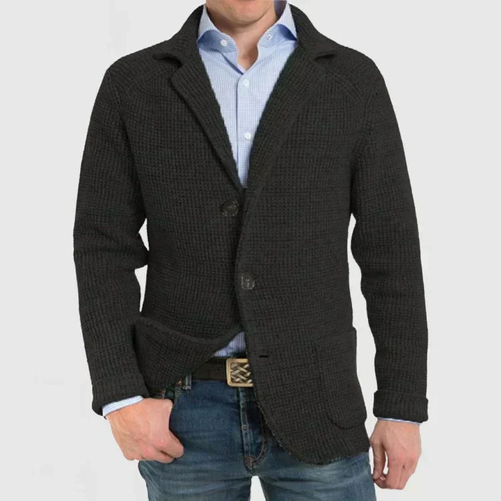 Comfortable men's versatile blazer, a two-button tailored jacket with an elegant notch lapel.