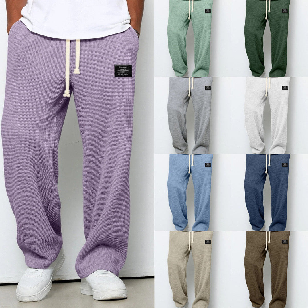 Modern men's relaxed fit trousers, a staple for comfortable everyday wear and casual men's clothing.