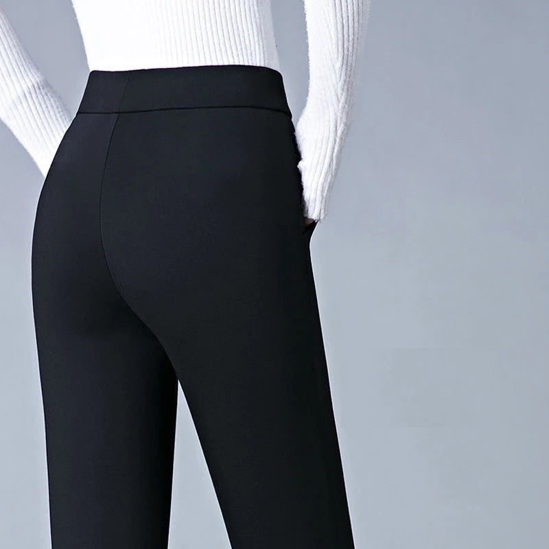 Flattering fit women's gray stretchy pants for yoga, active wear, and ultimate comfort. Versatile casual bottoms.