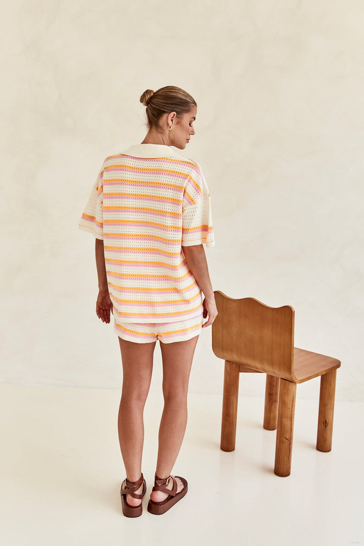 Chic women's two-piece summer co-ord, a stylish and breathable holiday outfit.