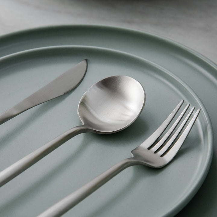 Aurora modern flatware set, versatile kitchen utensils for everyday luxury.