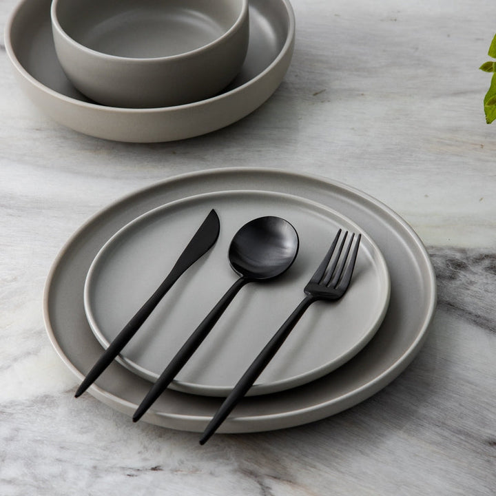 Rose gold modern cutlery, elegant tableware for a chic dining experience.