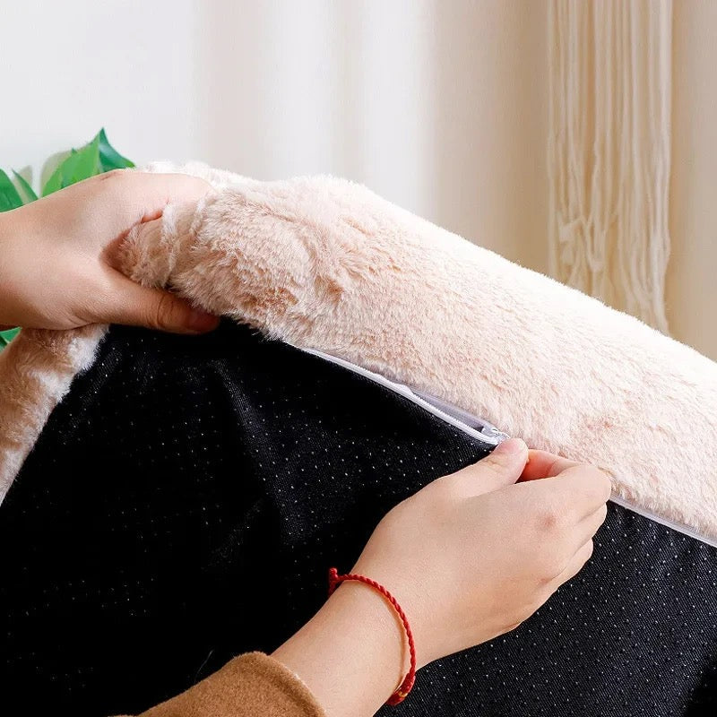 Washable luxury cat sofa bed in brown, white or pink for ultimate pet comfort.