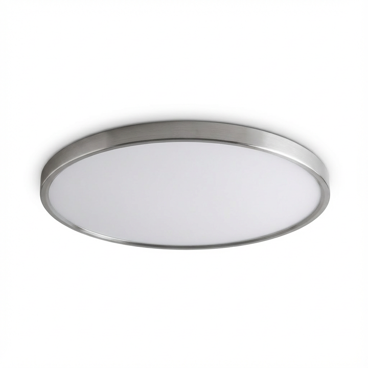 Round LED ceiling light with elegant gold trim, slim design for modern homes.