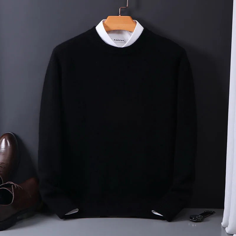 Stylish men's classic pullover sweater for fall & winter, round neck, long sleeve, for casual men's fashion.