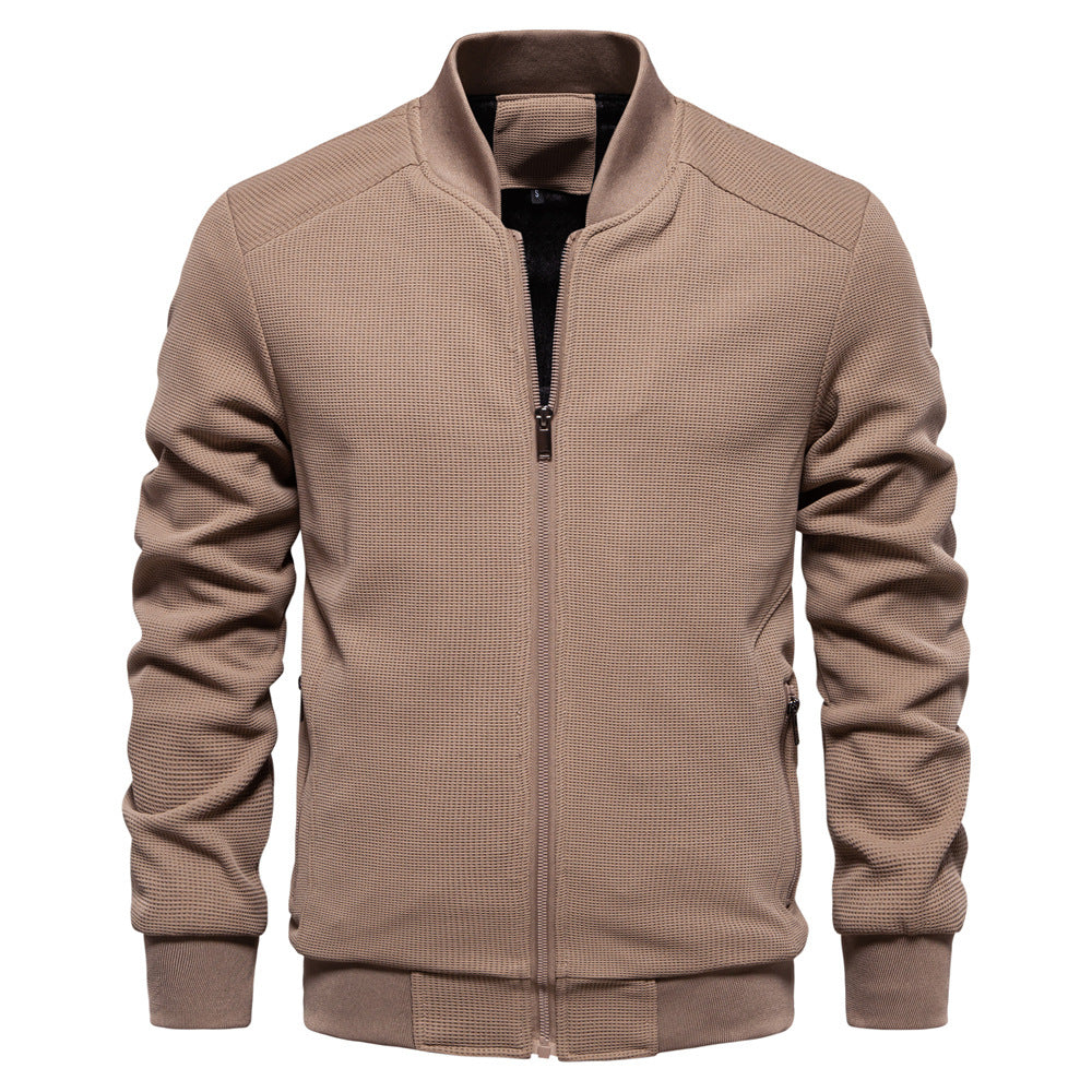 Stylish & comfortable men's zip-up bomber jacket. Essential casual outerwear for versatile everyday fashion.