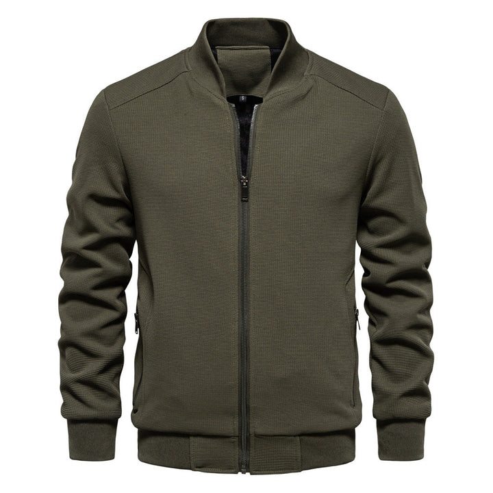 Classic men's zip-up bomber jacket. Comfortable, stylish casual outerwear for versatile everyday wear.