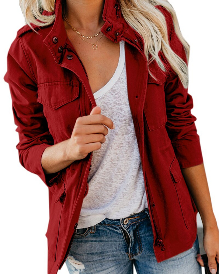 Versatile women's fall/spring jacket, lightweight with zip-up front & pockets for effortless everyday styling.
