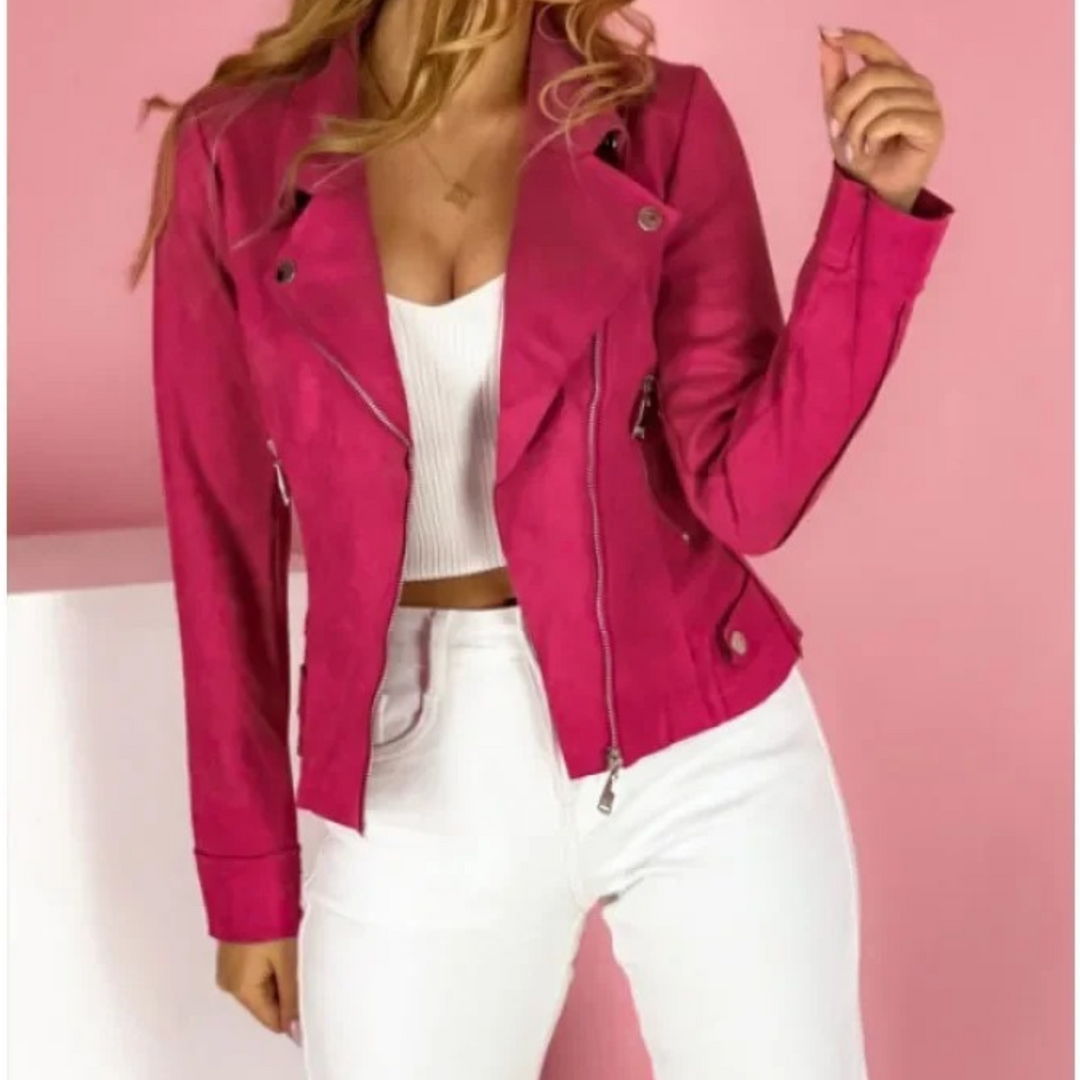 Beautiful women's chic jacket, an essential piece of outerwear with a versatile convertible collar for modern fashion.