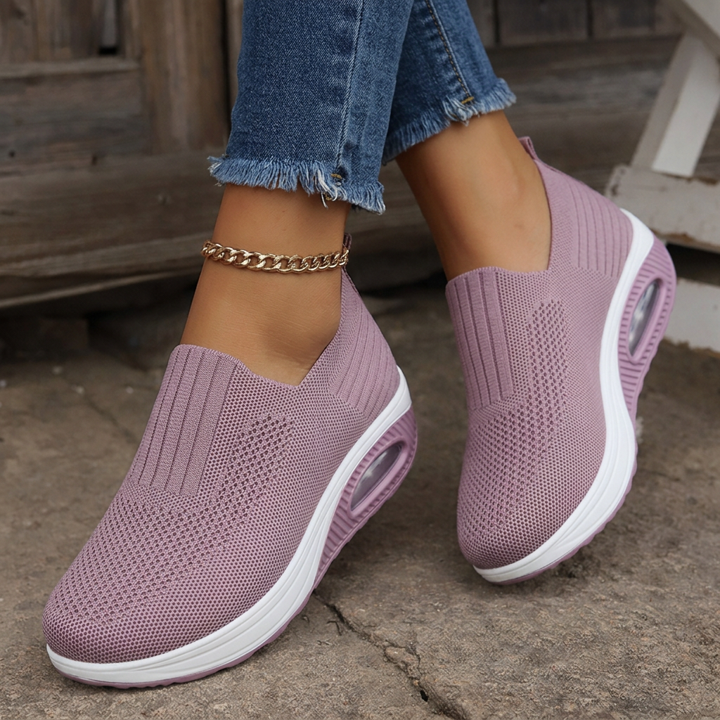 Stylish women's slip-on sneakers featuring superior cushioning for ultimate comfort.