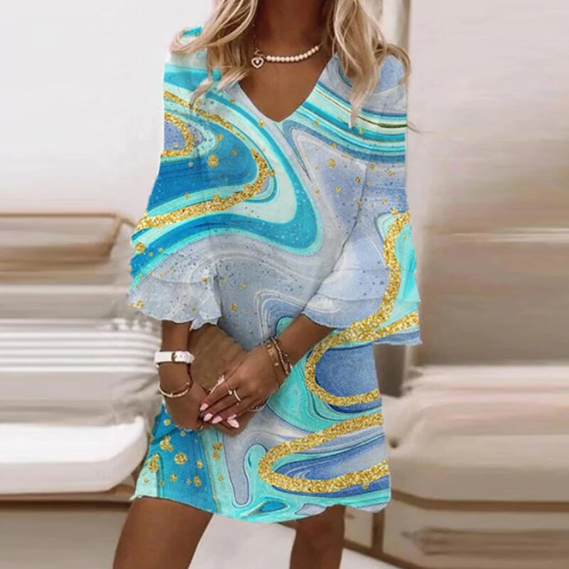 Versatile Fenna Fashion women's dress. Elegant patterned long sleeve, knee-length, perfect for any occasion.
