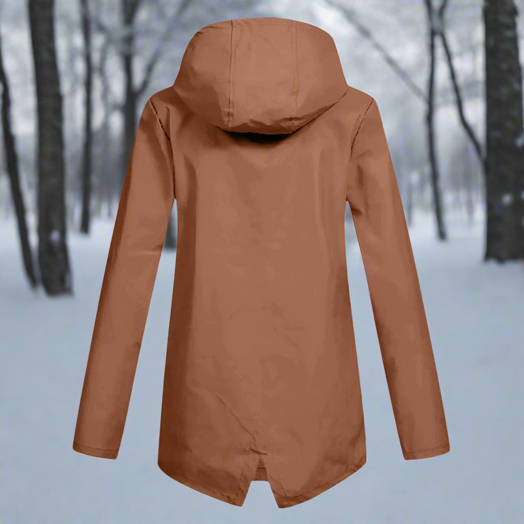Comfortable women's waterproof jacket, a lightweight hooded coat for everyday wear.