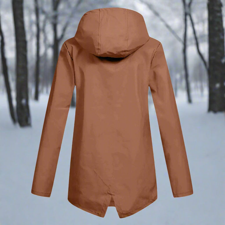 Comfortable women's waterproof jacket, a lightweight hooded coat for everyday wear.