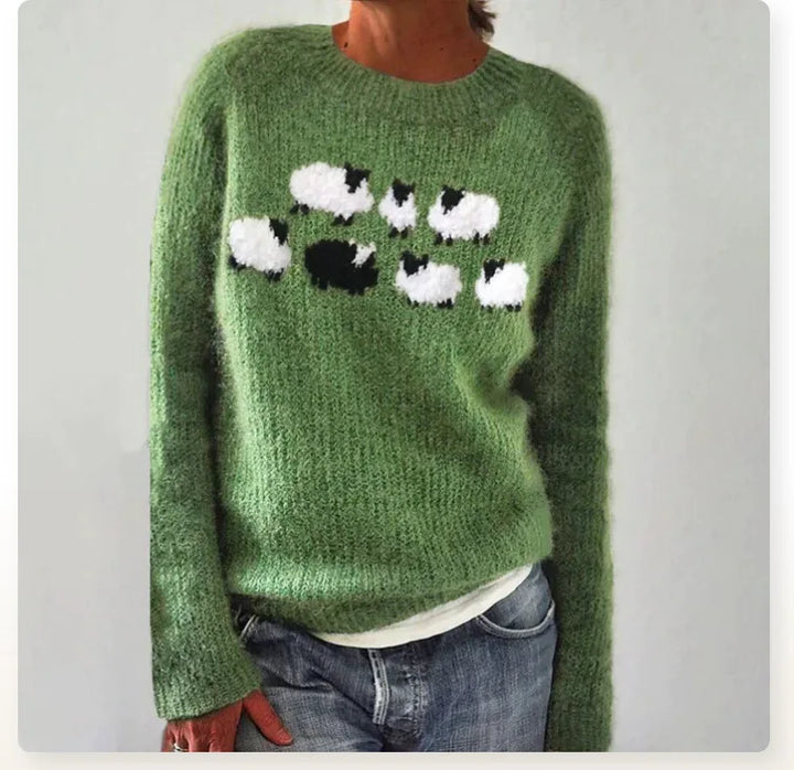 Elegant women's long sleeve pullover, featuring a warm Nordic knit in classic Scandinavian style.