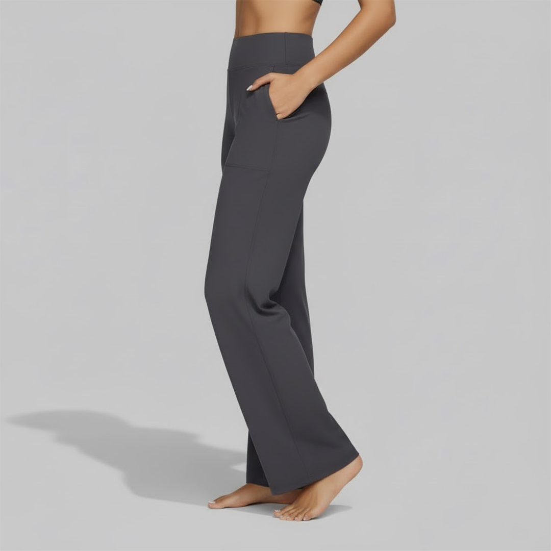Freedom of movement in women's flexible stretch pants, ultimate comfort and style.