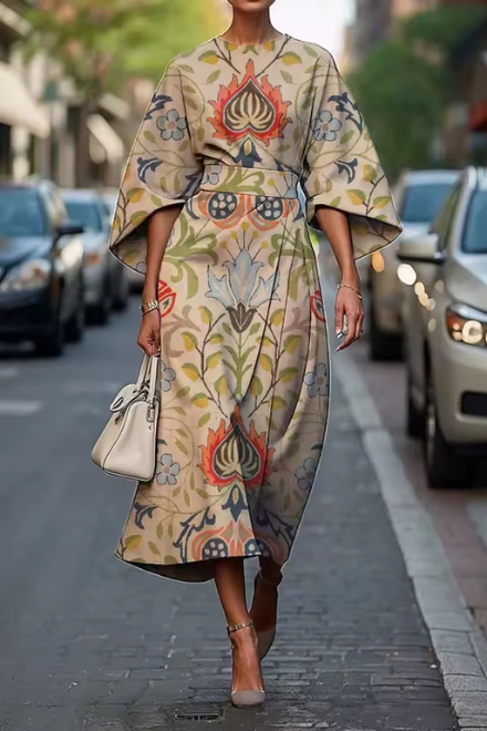 Chic women's midi dress, a modern and elegant choice for various occasions, offering a flattering and comfortable fit.