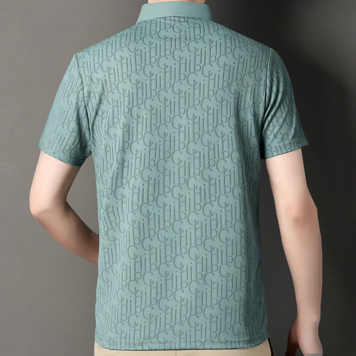 Versatile men's button-up short sleeve shirt. Features elegant vertical stripes for smart casual fashion.