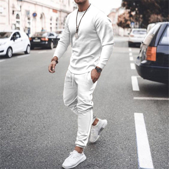 Stylish men's slim fit casual sports tracksuit. A comfortable two-piece athletic wear for men.