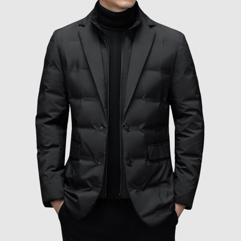 Men's elegant padded winter jacket, warm & stylish, perfect for cold weather. Down-filled for ultimate comfort.