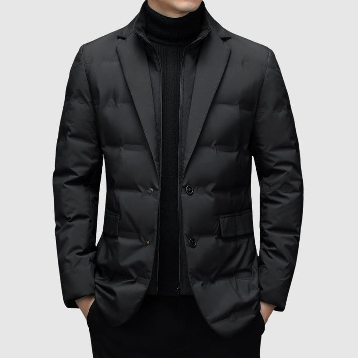 Men's elegant padded winter jacket, warm & stylish, perfect for cold weather. Down-filled for ultimate comfort.