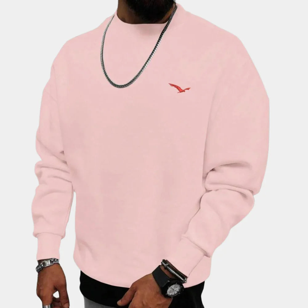 Classic men's pullover sweater with long sleeves. Stylish & comfortable everyday wear for men's fashion.