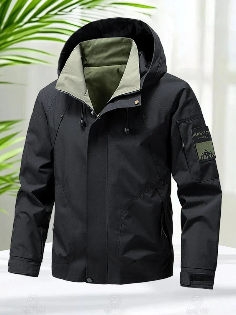 Stylish men's lightweight outdoor jacket, waterproof softshell perfect for spring & autumn.