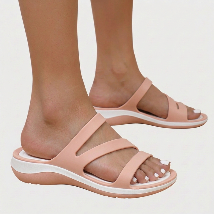 Comfortable women's multi-strap walking sandals. Orthopaedic support makes them ideal for daily wear & summer activities.