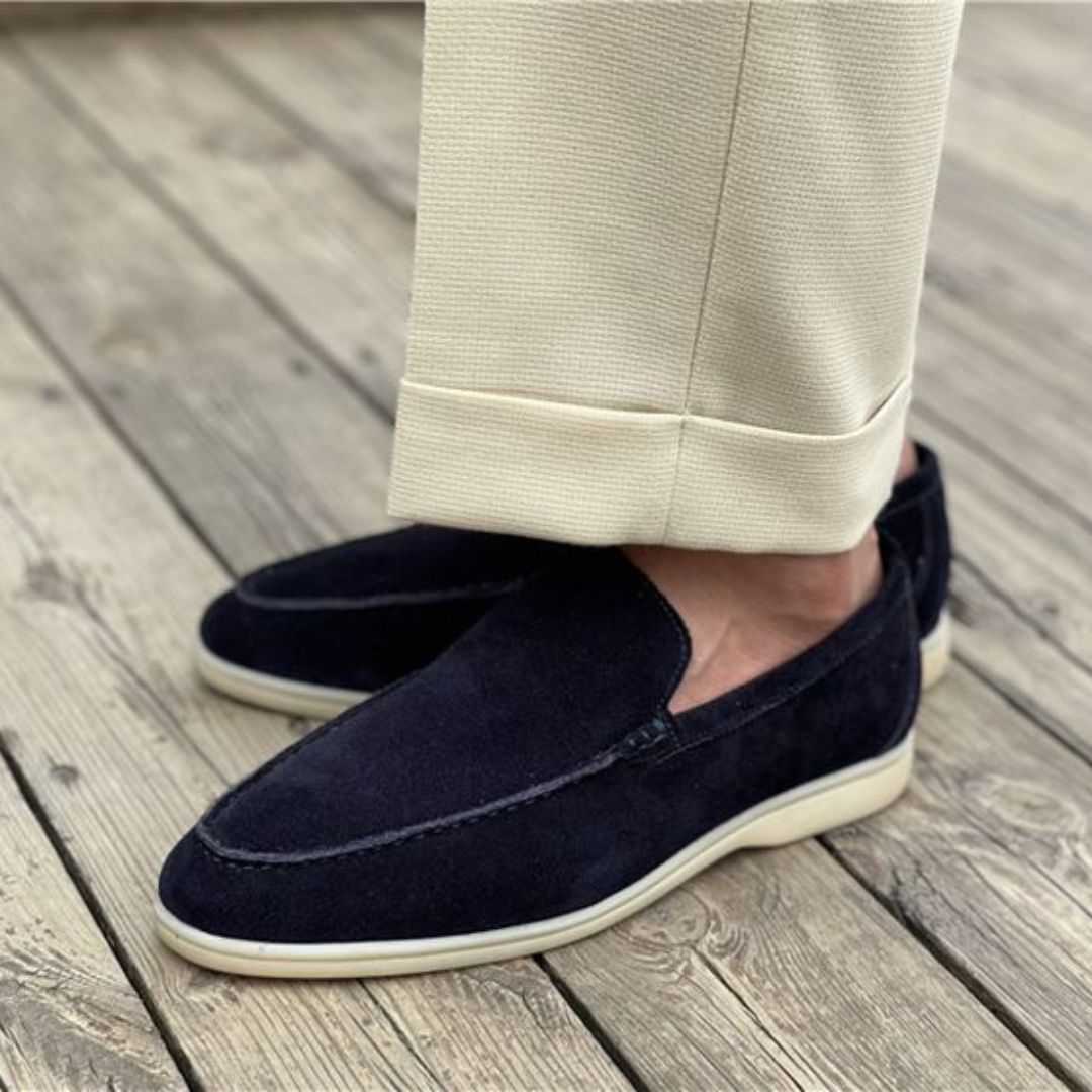 Comfortable brown suede slip-on loafers for men, perfect for versatile and casual fashion.