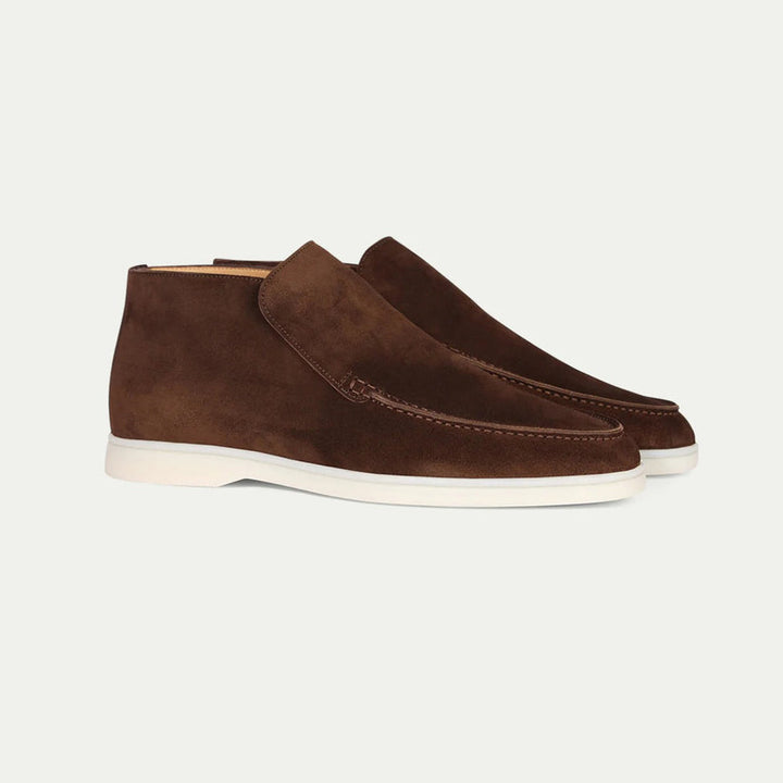 Practical men's casual slip-on shoes, versatile moc toe loafers for daily comfort.