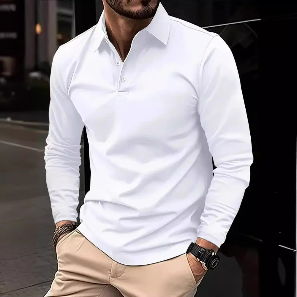 Men's versatile long sleeve button-up shirt in a classic, timeless style for everyday comfort and regular fit.