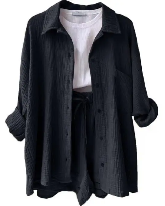 Minimalist women's lounge set, a clean and comfortable short set for easy style.