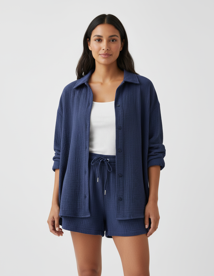 High-quality women's casual short set, designed for durability and relaxed comfort.