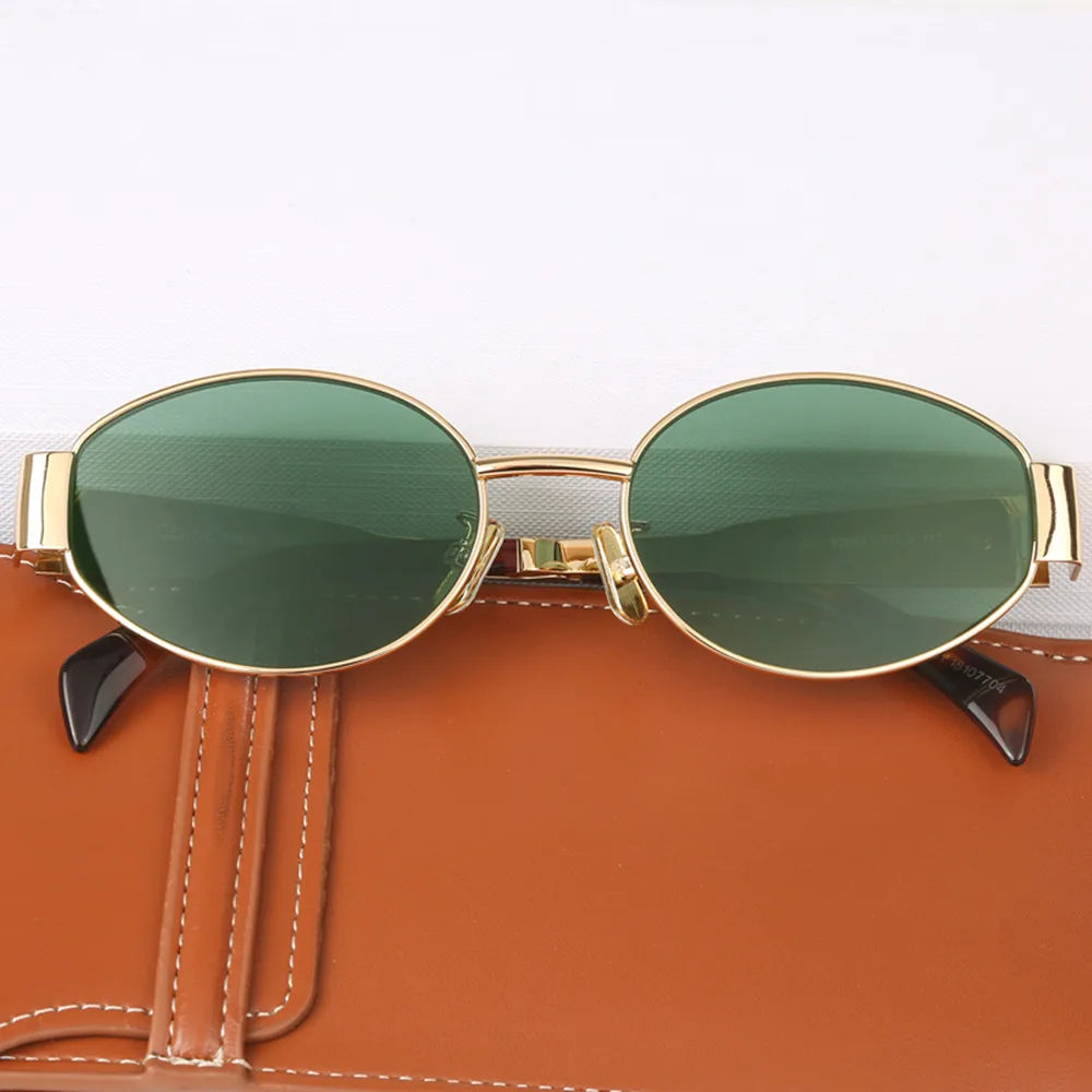 Elegant oval sunglasses for women, featuring a sophisticated design and crucial UV protection.