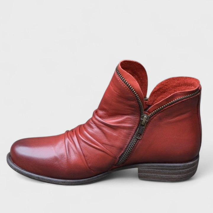 Supportive women's ankle boots with orthopedic comfort. Durable and fashionable winter footwear for active women.