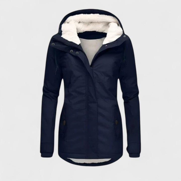 Warm & waterproof women's winter coat with hood. Ideal outerwear for protection against cold and wet weather.