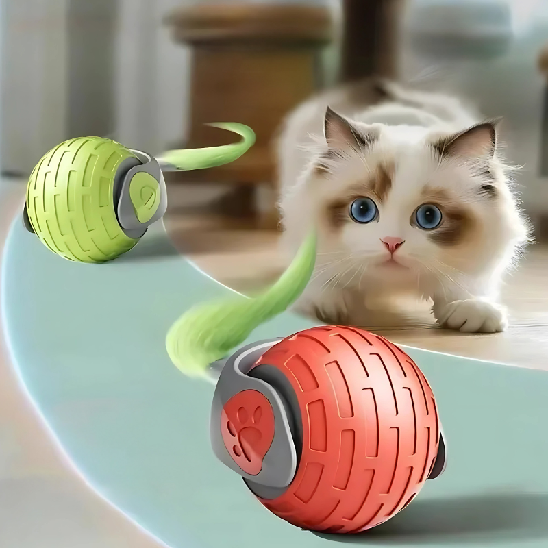 Smart interactive cat toy ball, USB rechargeable, providing endless entertainment for your feline.