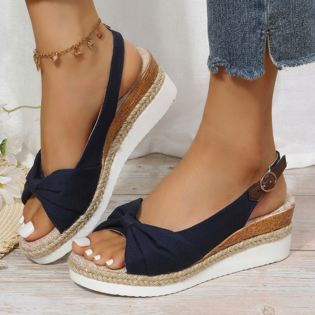 Stylish women's orthopaedic wedge sandals. Comfortable summer footwear with arch support for all-day wear.