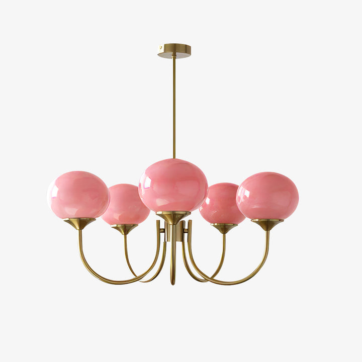 Stylish brass circle light, sleek ceiling fixture for a long hallway.