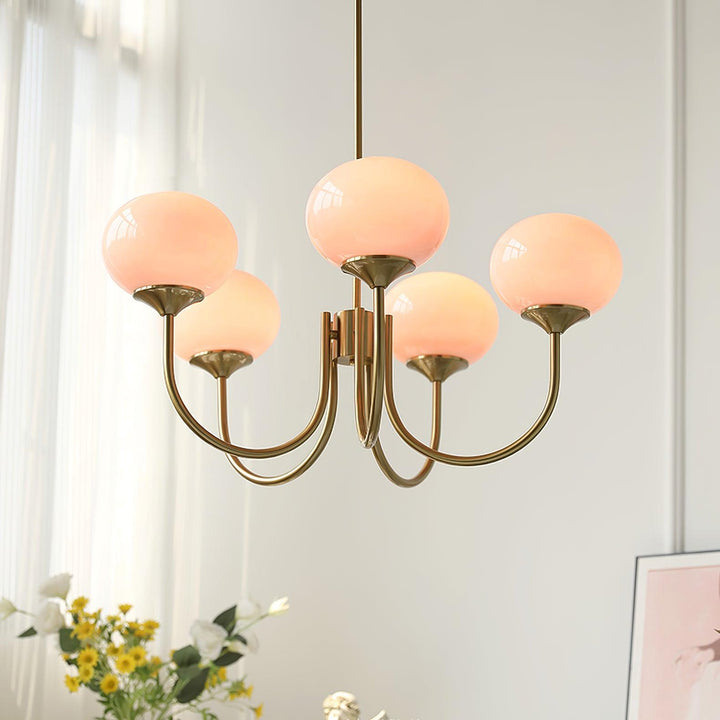 Sleek chrome glass sphere pendant, contemporary ceiling lamp for dining areas.