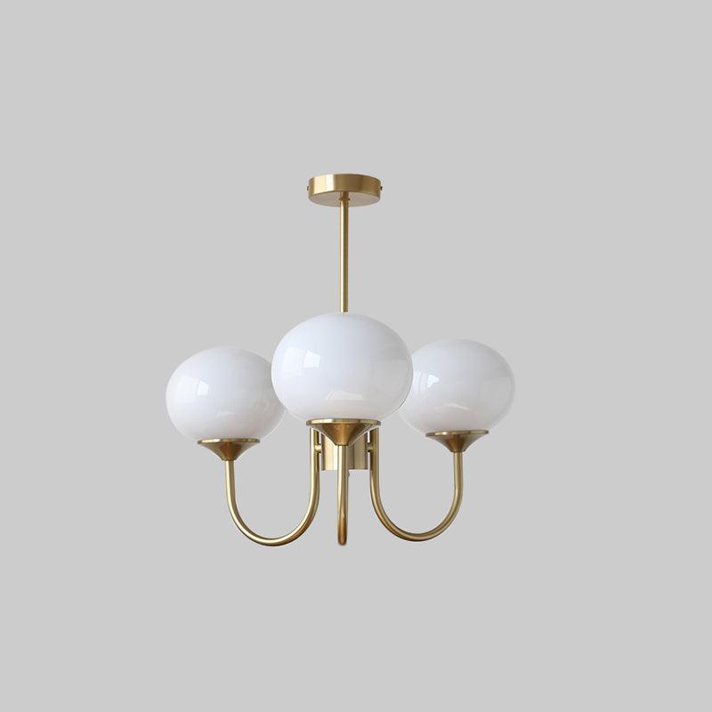 Chic chrome pendant lamp, diffused light, ideal for a luxury kitchen island.
