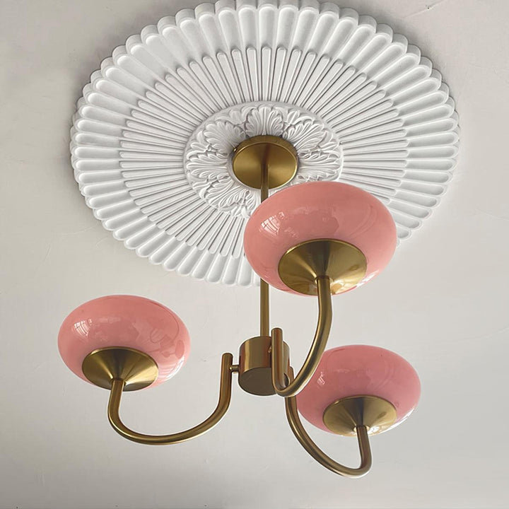 Elegant brass circle ceiling light, modern design for inviting entryways.