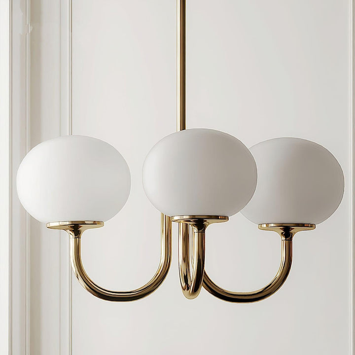 Sleek chrome glass sphere pendant, sophisticated lighting for elegant hallways.