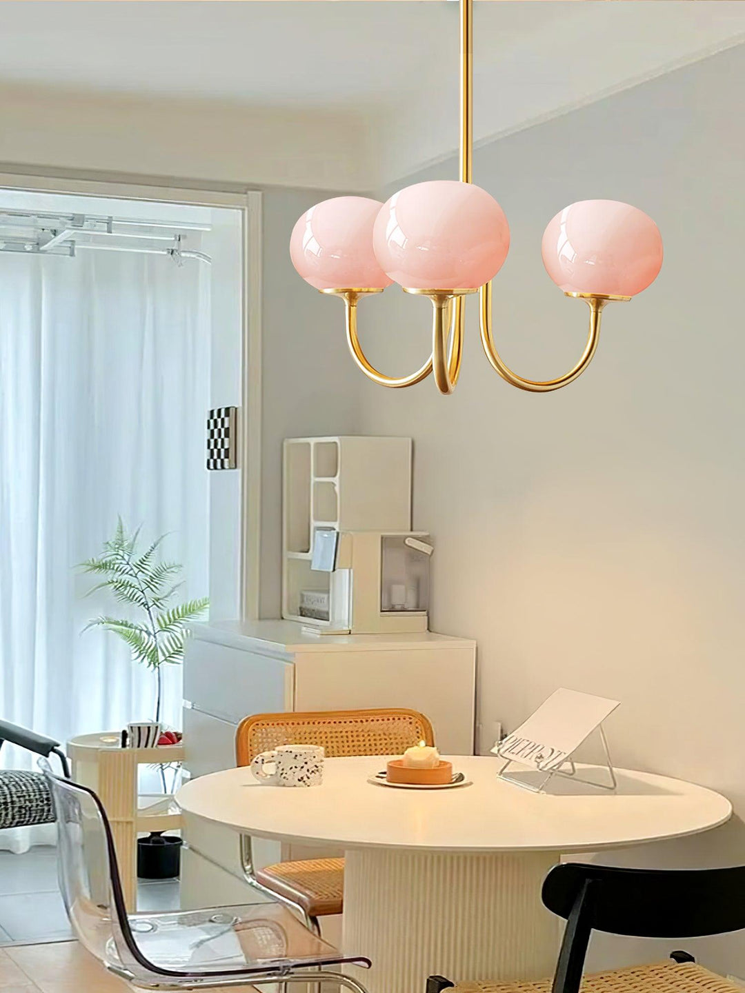 Modern brass glass sphere light, elegant ceiling lamp for ambient bedrooms.