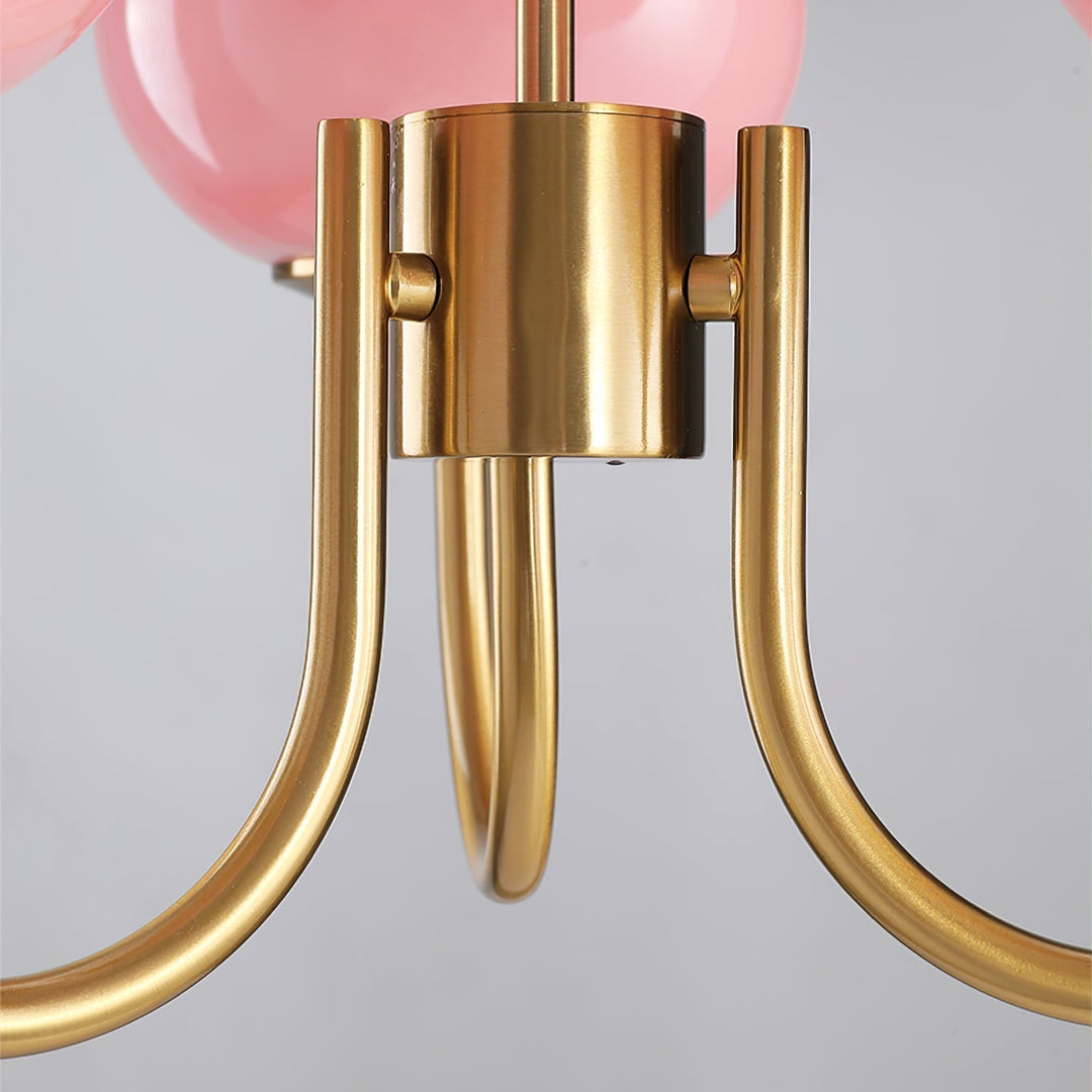 Elegant chrome diffused globe lamp, stylish modern decor for an open living room.