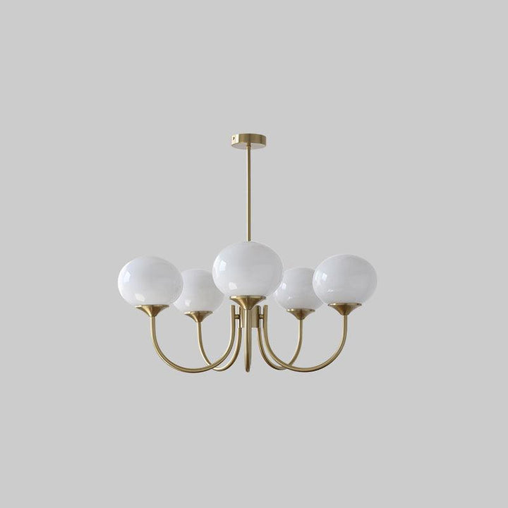 Stylish brass circle light, sleek ceiling fixture for a long hallway.