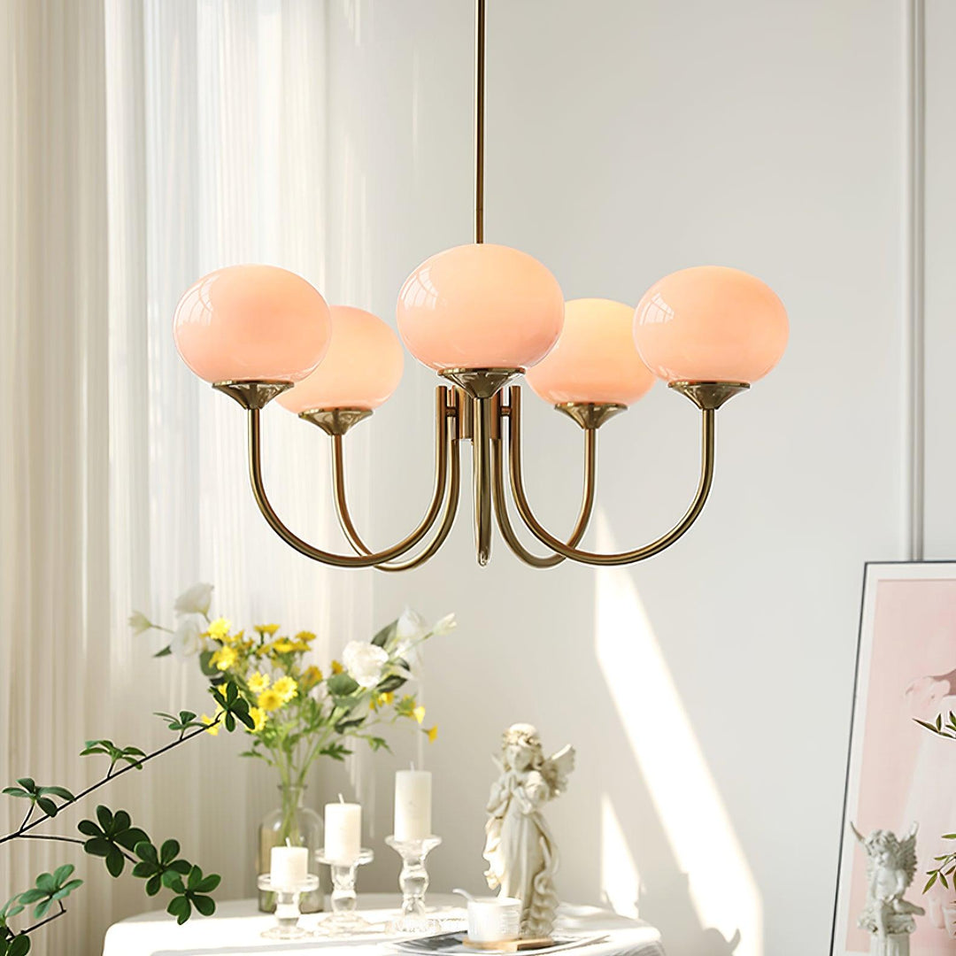 Stylish chrome pendant lamp, elegant glass globe design for home offices.