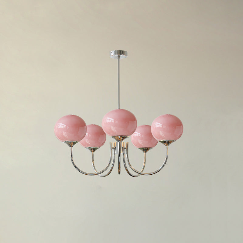 Contemporary chrome circle pendant, minimalist fixture for an elegant dining room.