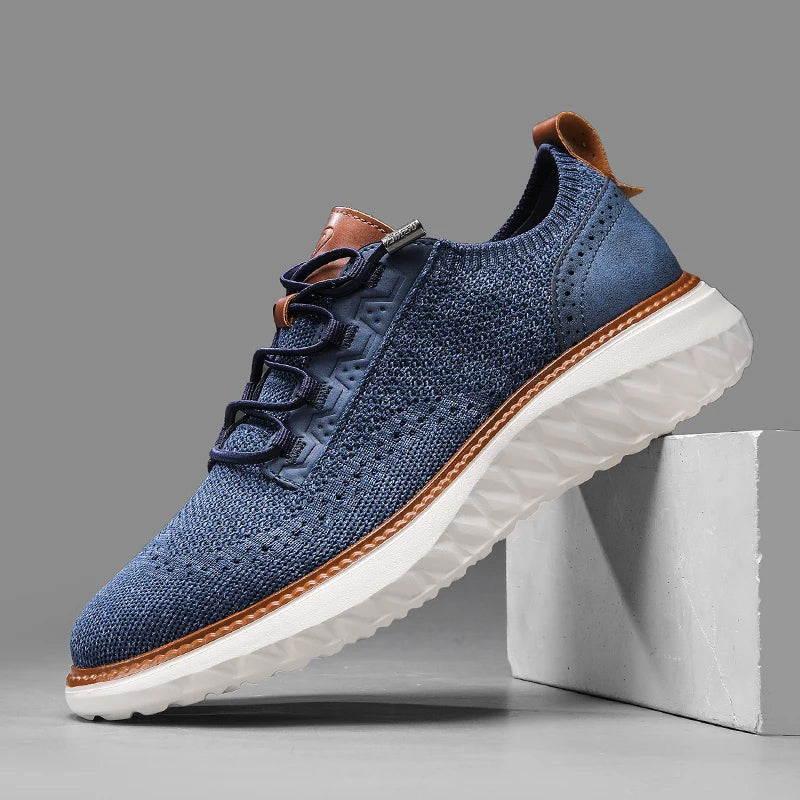 Men's casual slip-on sneakers with breathable mesh for everyday walking & active comfort.